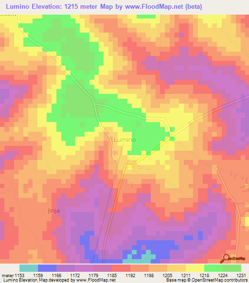 Lumino,Uganda Elevation Map