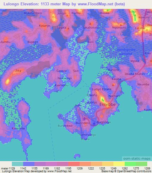Lulongo,Uganda Elevation Map