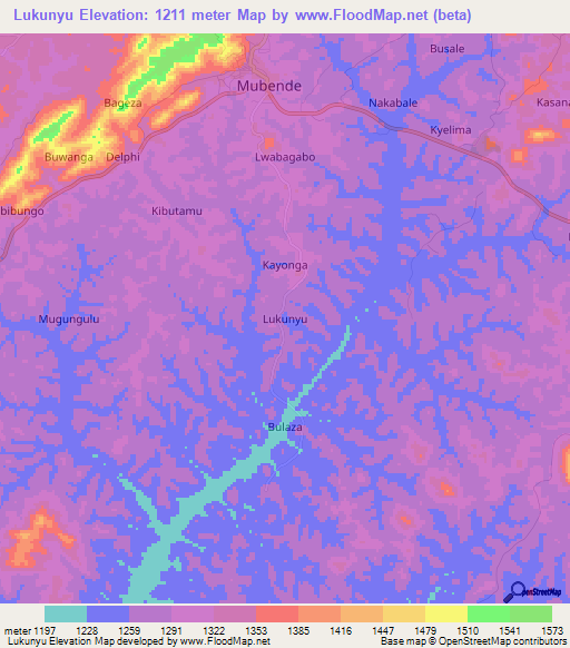 Lukunyu,Uganda Elevation Map