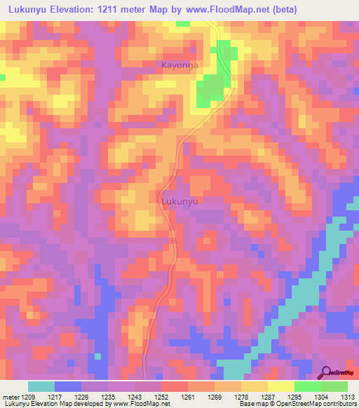Lukunyu,Uganda Elevation Map