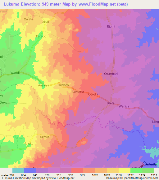 Lukuma,Uganda Elevation Map