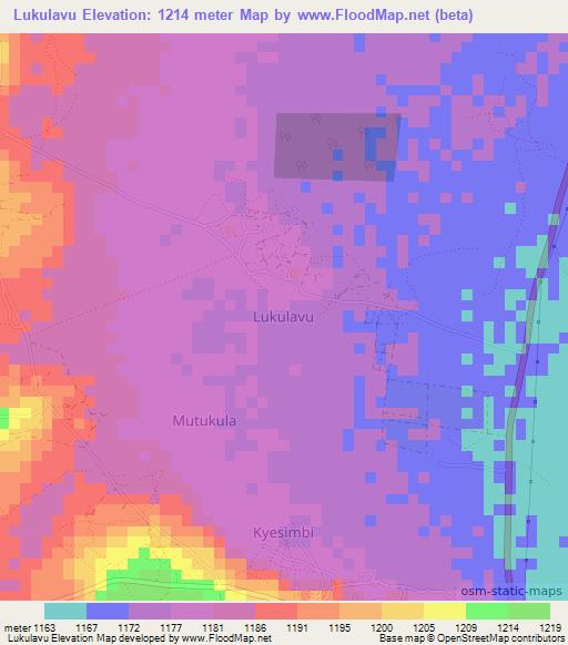 Lukulavu,Uganda Elevation Map
