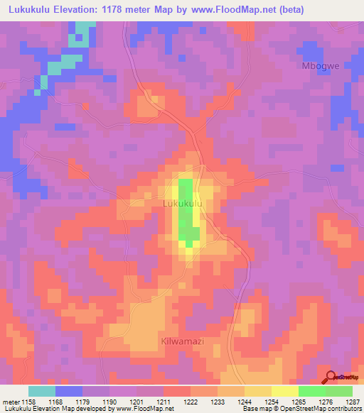 Lukukulu,Uganda Elevation Map