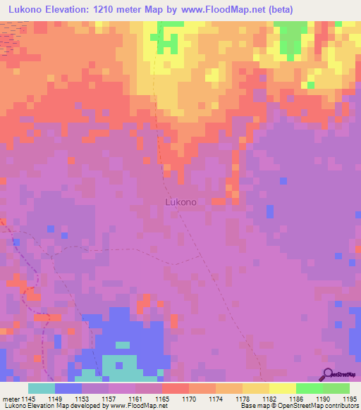 Lukono,Uganda Elevation Map