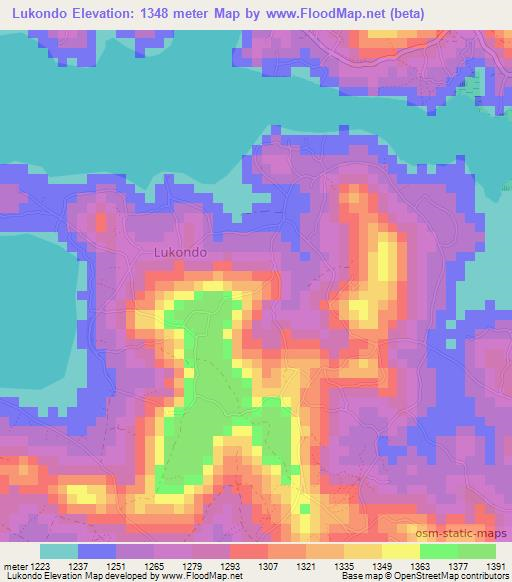 Lukondo,Uganda Elevation Map