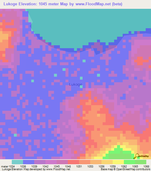 Lukoge,Uganda Elevation Map