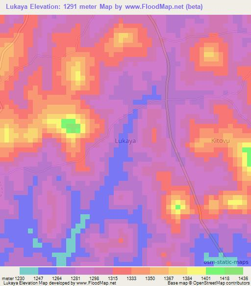 Lukaya,Uganda Elevation Map