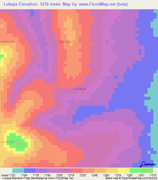Lukaya,Uganda Elevation Map