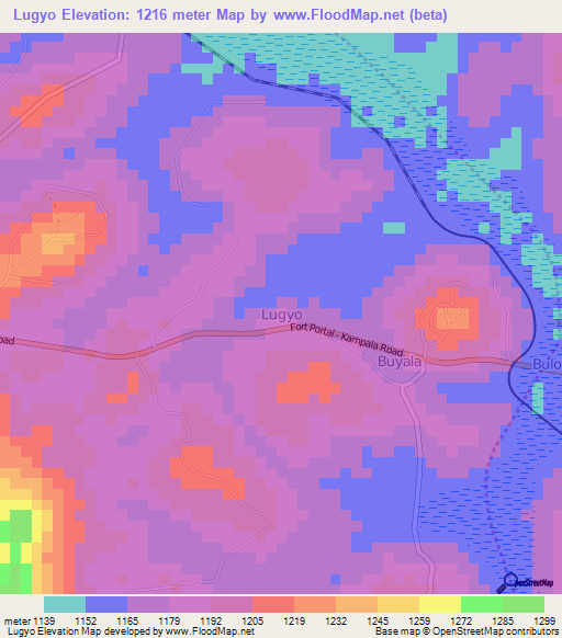 Lugyo,Uganda Elevation Map