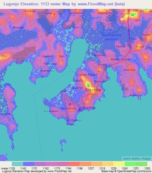 Lugonjo,Uganda Elevation Map