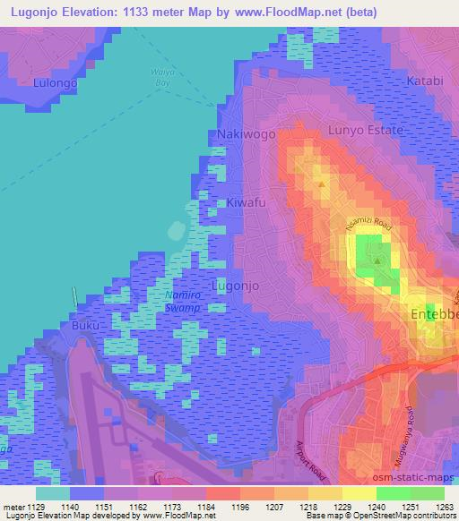 Lugonjo,Uganda Elevation Map