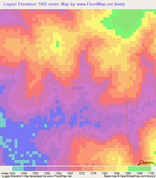 Lugazi,Uganda Elevation Map