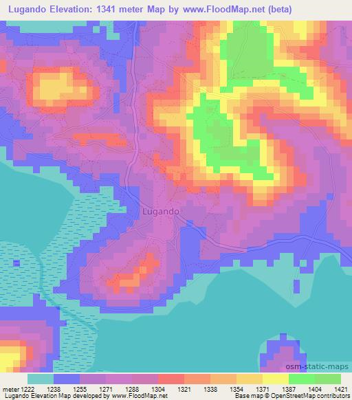 Lugando,Uganda Elevation Map