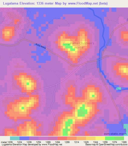 Lugalama,Uganda Elevation Map