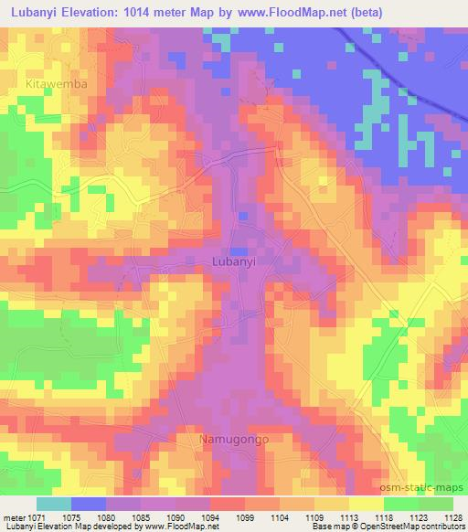 Lubanyi,Uganda Elevation Map