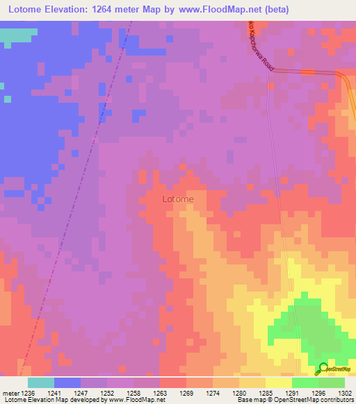 Lotome,Uganda Elevation Map