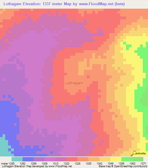 Lothagam,Uganda Elevation Map