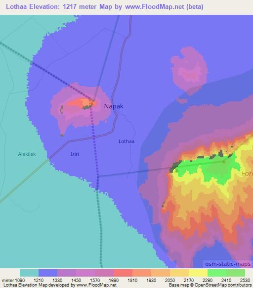 Lothaa,Uganda Elevation Map