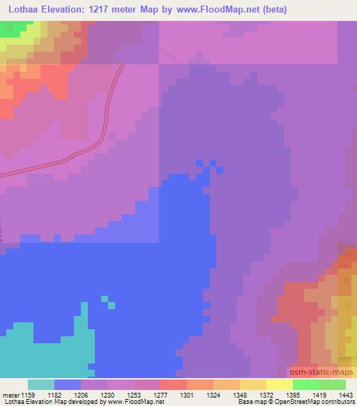 Lothaa,Uganda Elevation Map