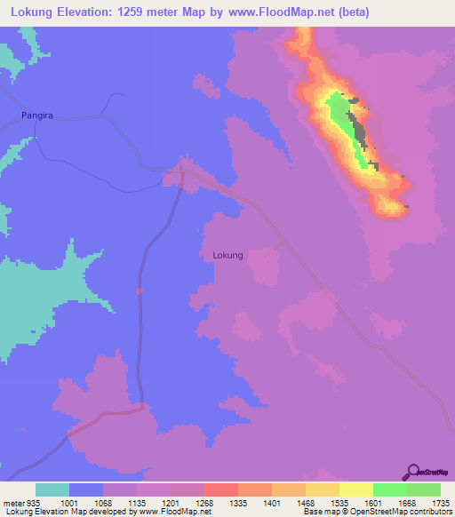 Lokung,Uganda Elevation Map