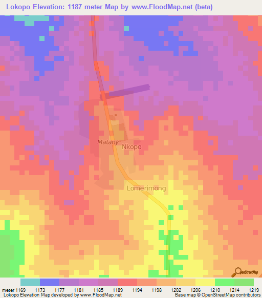Lokopo,Uganda Elevation Map