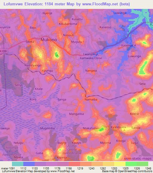 Lofumvwe,Uganda Elevation Map
