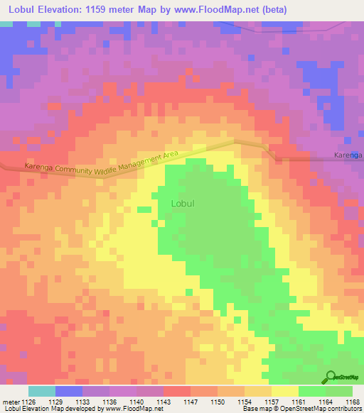 Lobul,Uganda Elevation Map