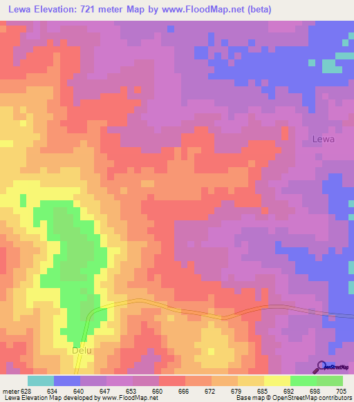 Lewa,Uganda Elevation Map