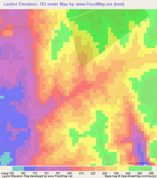 Laufori,Uganda Elevation Map