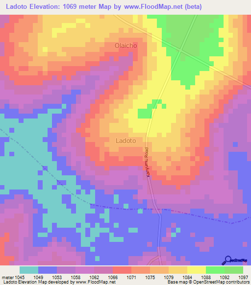Ladoto,Uganda Elevation Map