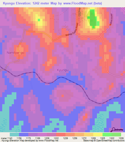 Kyungu,Uganda Elevation Map