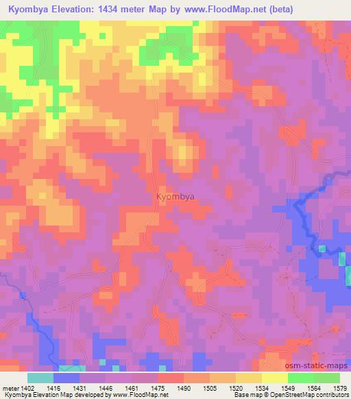 Kyombya,Uganda Elevation Map