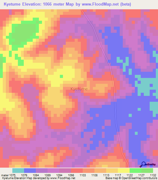 Kyetume,Uganda Elevation Map