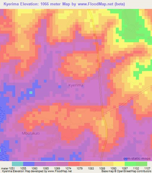 Kyerima,Uganda Elevation Map