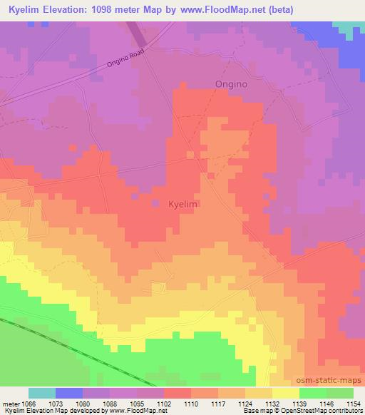 Kyelim,Uganda Elevation Map