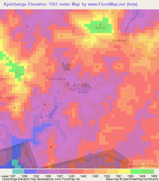 Kyeizhanga,Uganda Elevation Map