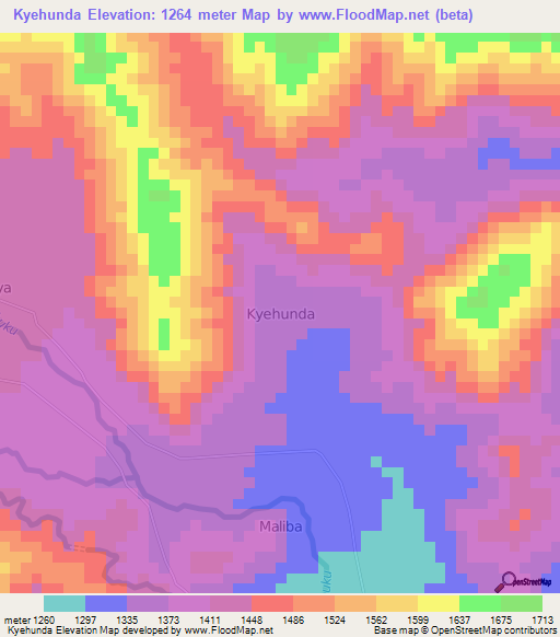Kyehunda,Uganda Elevation Map