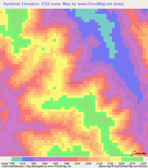 Kyehinde,Uganda Elevation Map
