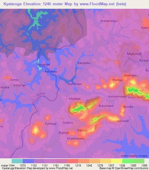 Kyataruga,Uganda Elevation Map