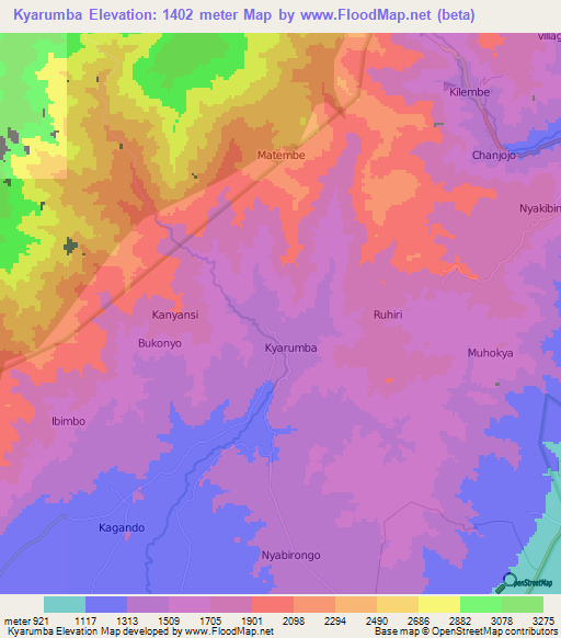 Kyarumba,Uganda Elevation Map