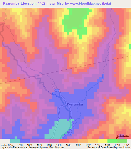 Kyarumba,Uganda Elevation Map
