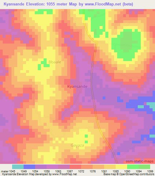 Kyansande,Uganda Elevation Map