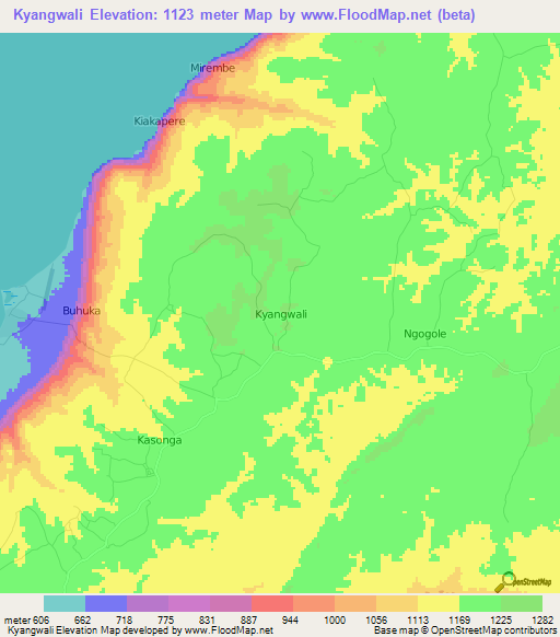 Kyangwali,Uganda Elevation Map