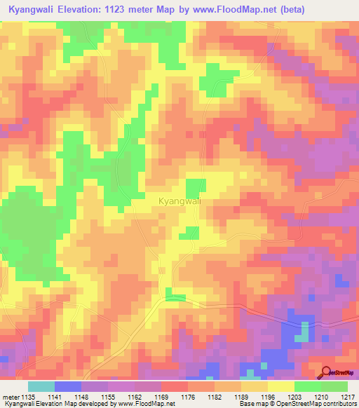 Kyangwali,Uganda Elevation Map