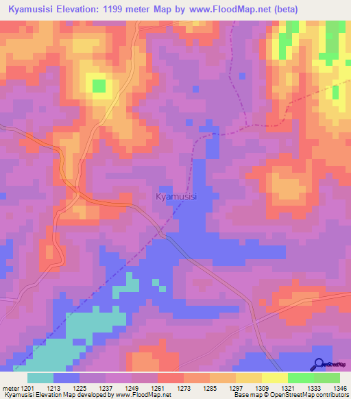 Kyamusisi,Uganda Elevation Map