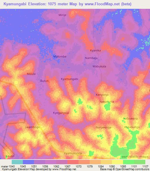 Kyamungabi,Uganda Elevation Map