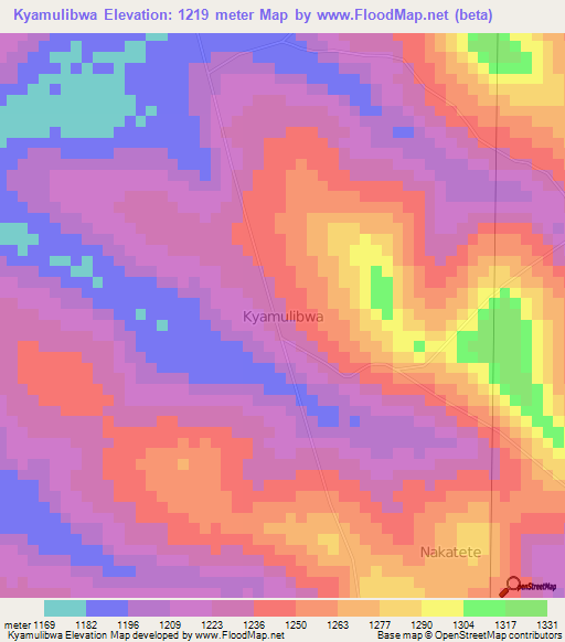 Kyamulibwa,Uganda Elevation Map