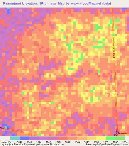 Kyamujumi,Uganda Elevation Map