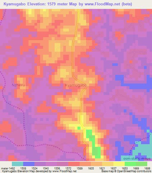 Kyamugabo,Uganda Elevation Map