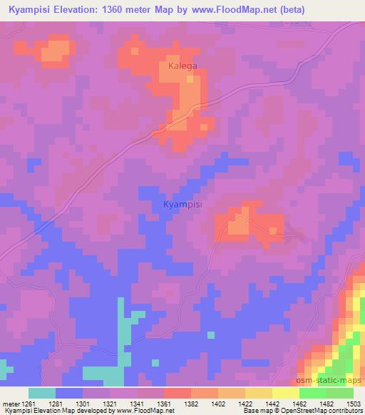 Kyampisi,Uganda Elevation Map